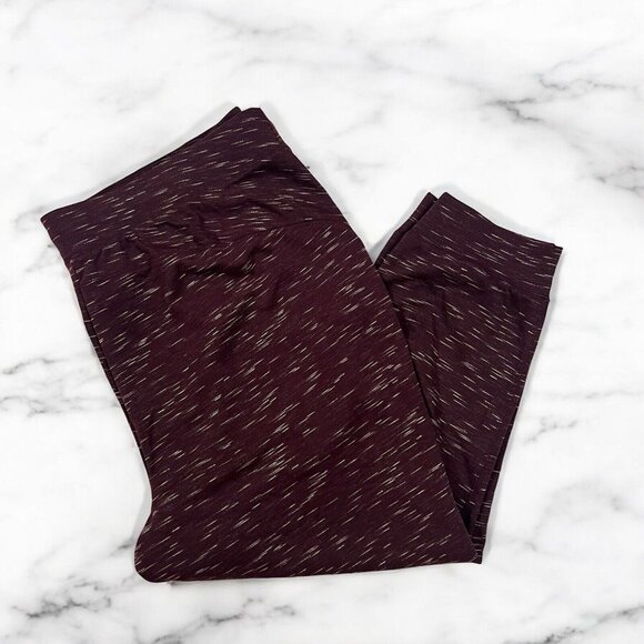 Xersion Jogger Pants Plus Size 2X Burgundy Spacedye Jersey Terry Knit Sweatpants - Picture 2 of 8